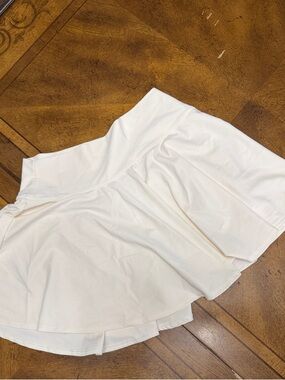 Cream Flared Tennis Skirt - Pleated A-Line